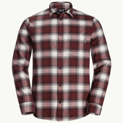 Jack Wolfskin Wanderweg Shirt M Cordovan Red Checks 