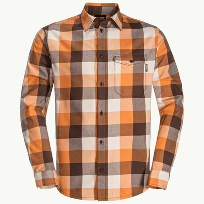 Jack Wolfskin Felsenweg shirt M Orange Falls Checks