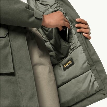 Jack wolfksin Fierce Wind parka W Dusty olive