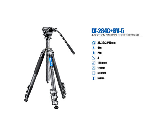 Leofoto Manba LV-284C+BV5 statief