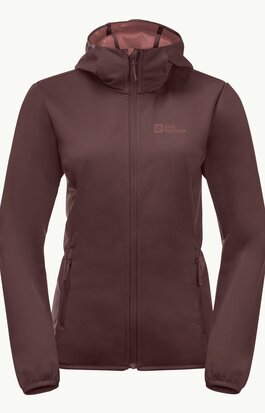 Jack Wolfskin Windhain Hoody W Dark Maroon 