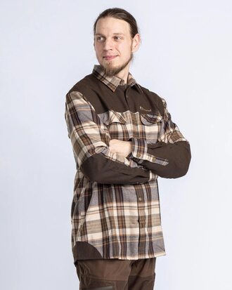 Pinewood Furudal Pro Tracker Wool Shirt Beige/Suede Brown