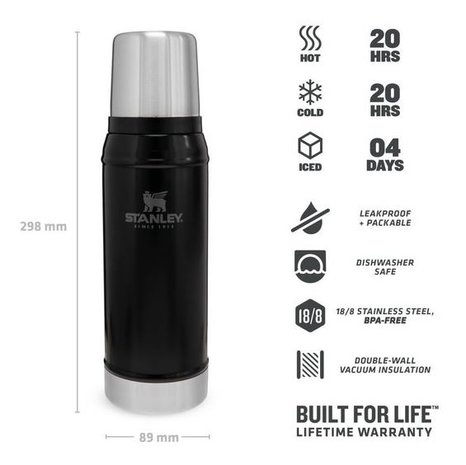 STANLEY THERMOS CLASSIC 0,75L MATTE BLACK