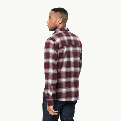 Jack Wolfskin Wanderweg Shirt M Cordovan Red Checks 