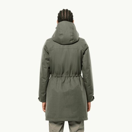 Jack wolfksin Fierce Wind parka W Dusty olive