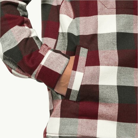 Jack Wolfskin Felsenweg Ins shirt M Cordovan red Checks