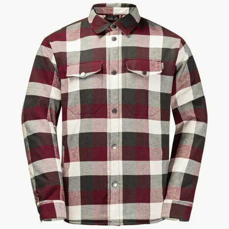 Jack Wolfskin Felsenweg Ins shirt M Cordovan red Checks