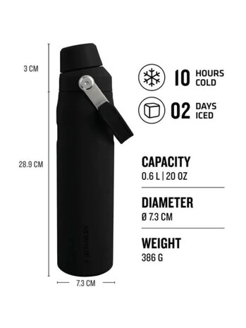 Stanley The Aerolight IceFlow Water Bottle Fast Flow 0,6L Black